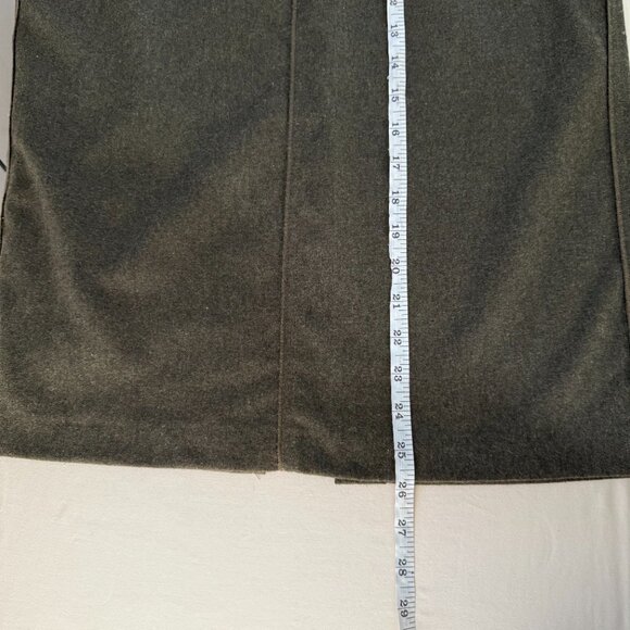 Stefanel Olive Green Knit Adjustable Strap Slit Front Midi A-Line Skirt Size 40 - Picture 14 of 16